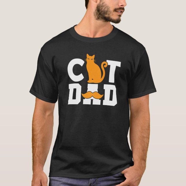 Cat Dad  Funny Cat T-Shirt (Front)