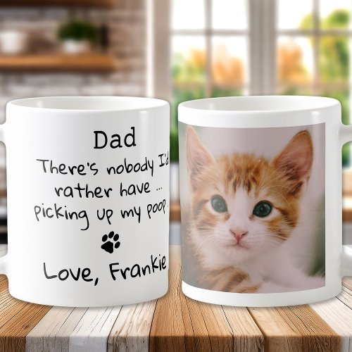 Cat Dad Funny Fathers Day _ Custom Pet Photo Coffee Mug