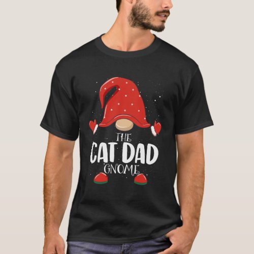 Cat Dad Gnome Matching Family Group Christmas Paja T_Shirt