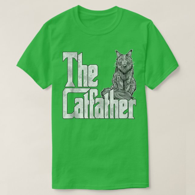 Cat Dad he Catfather Maine Coon Cat Father Kitty D T-Shirt (Design Front)