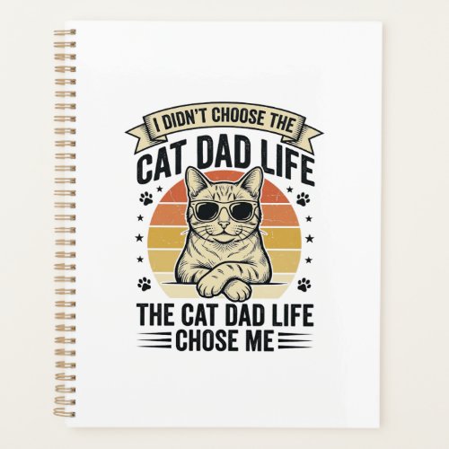 Cat Dad Life Vintage Engraving T-Shirt Design_1 Planner