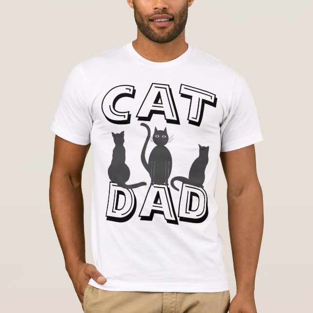 CAT DAD, MEN'S Cat Lover T-shirts (Front)