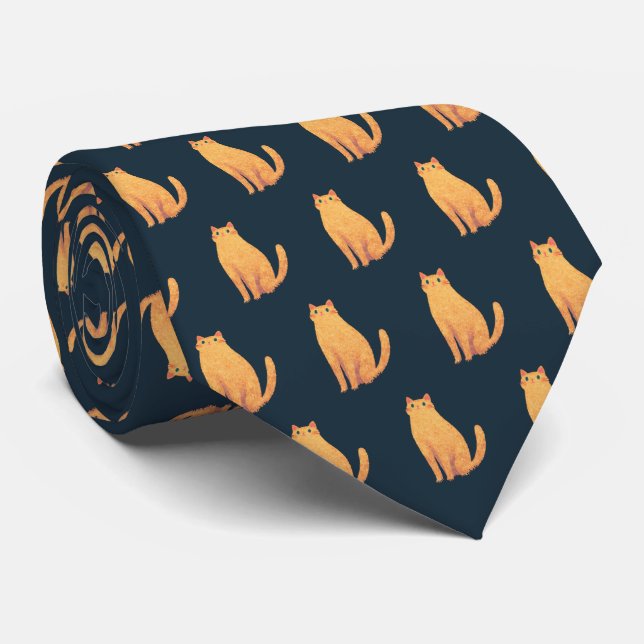Cat Dad Neck Tie (Rolled)