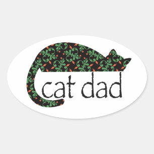Cat Dad Oval Sticker