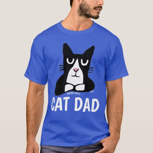 CAT DAD Panda Kitty T_shirts Tuxedo T_Shirt