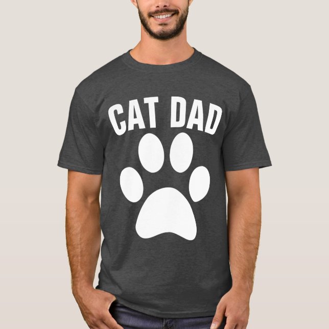 CAT DAD Paw Print T-Shirts (Front)