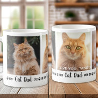 Cat Dad Personalized Modern 3 Photo Fathers Day