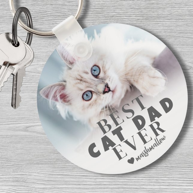 Cat Dad Personalized Pet Photo Keychain (Cat Dad Personalized Pet Photo keychain)