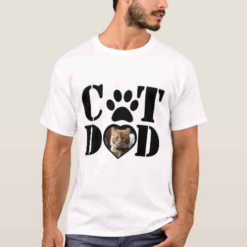 Cat dad photo pets lover T_Shirt