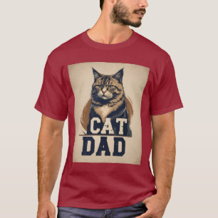 Cat Dad Pride – Rugged Feline Art T-Shirt