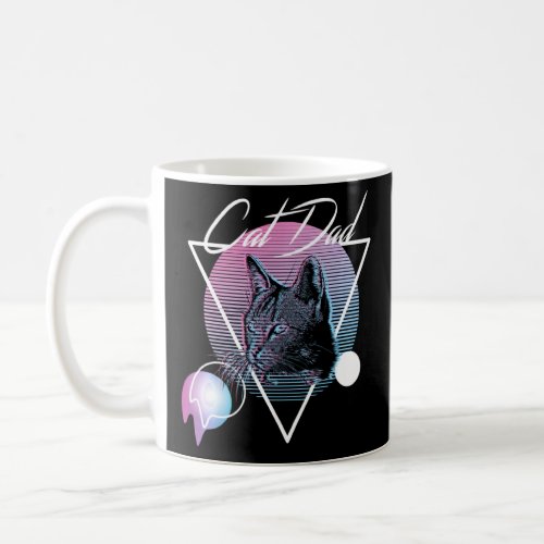 Cat Dad Retro Vaporwave Aesthetic Art Style  Coffee Mug