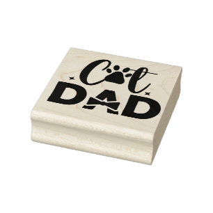 Cat Dad Rubber Stamp