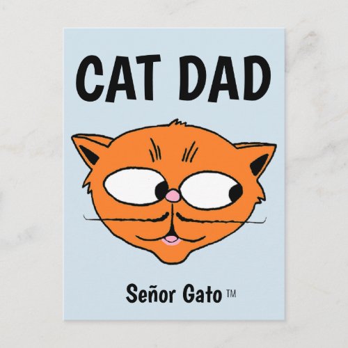 CAT DAD Seor Gato Mustache Cat Postcard