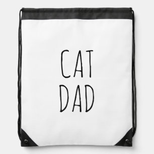 "Cat Dad" Simple Modern Farmhouse Drawstring Bag