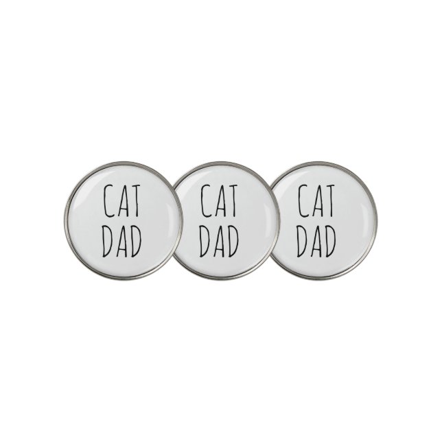 "Cat Dad" Simple Modern Farmhouse Golf Ball Marker (3 Up)