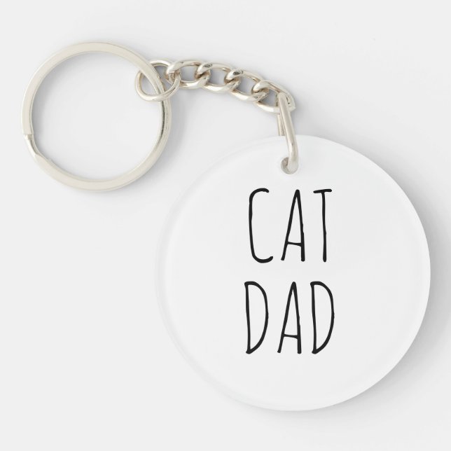 "Cat Dad" Simple Modern Farmhouse Keychain