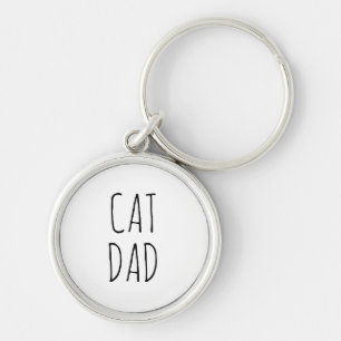 "Cat Dad" Simple Modern Farmhouse Keychain