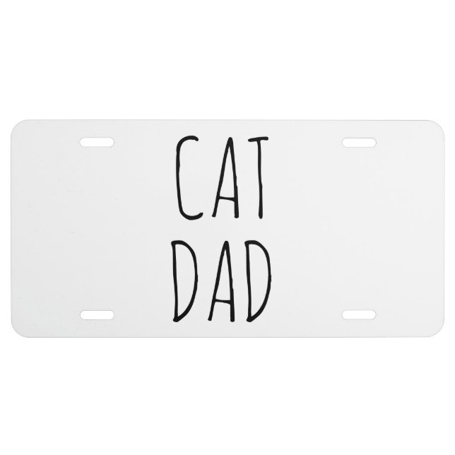 "Cat Dad" Simple Modern Farmhouse License Plate (Front)