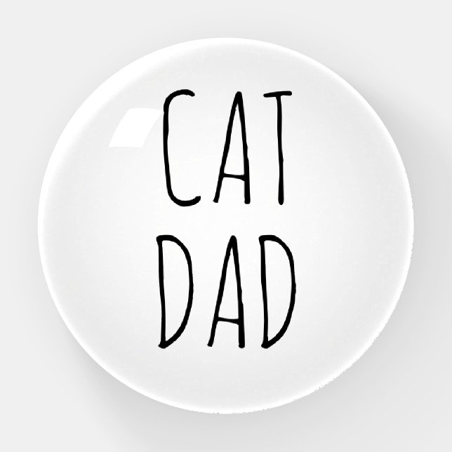 "Cat Dad" Simple Modern Farmhouse Paperweight (Front)