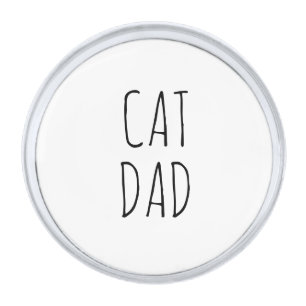 "Cat Dad" Simple Modern Farmhouse Silver Finish Lapel Pin