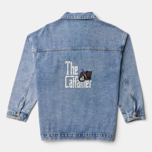 Cat Dad The Catfather Crazy Cat Father Kitty Daddy Denim Jacket