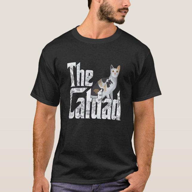 Cat Dad The Catfather Crazy Cat Father Kitty Daddy T-Shirt (Front)