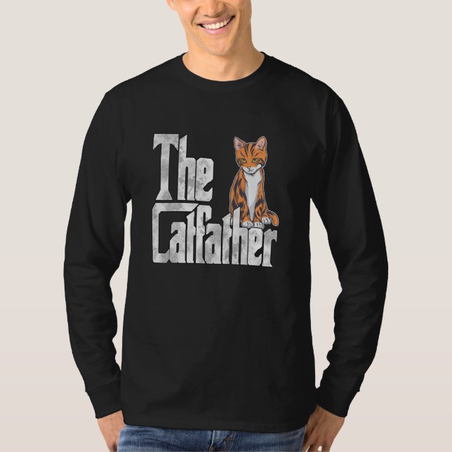 Cat Dad The Catfather Crazy Cute Cat Father Kitty  T-Shirt (Front)