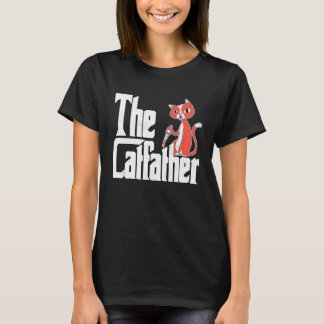 Cat Dad The Catfather Crazy Knife Cat Father Kitty T-Shirt