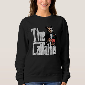 Cat Dad The Catfather Crazy Mafia Cat Father Kitty Sweatshirt