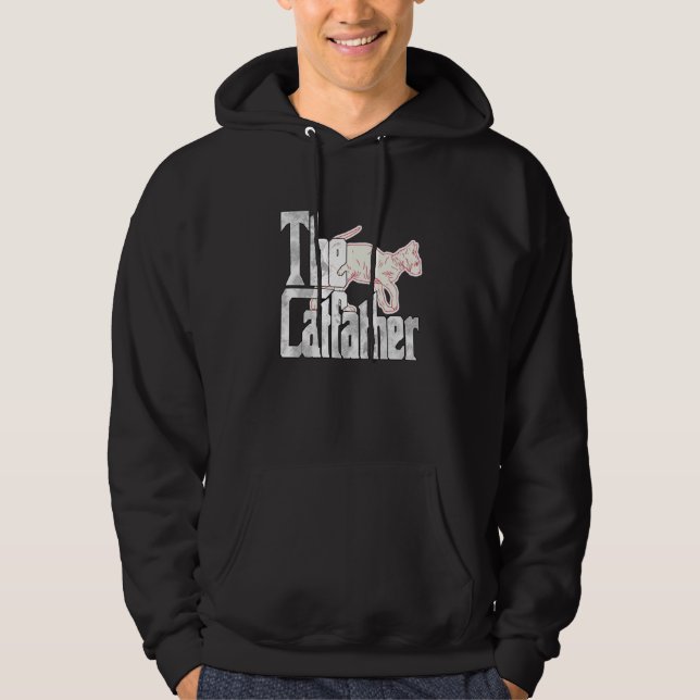 Cat Dad The Catfather Crazy Sphynx Cat Father Kitt Hoodie (Front)