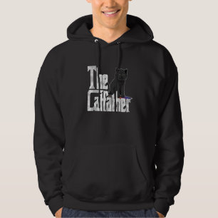 Cat Dad The Catfather Cute Black Cat Father Kitty  Hoodie