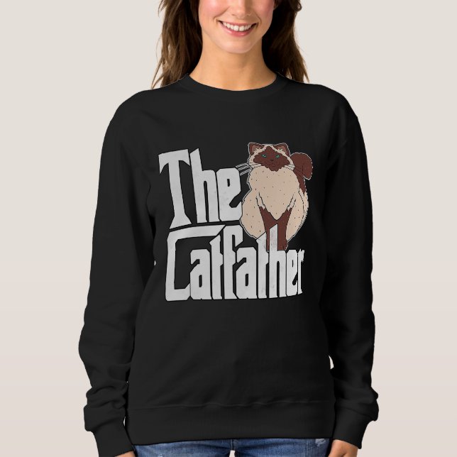 Cat Dad The Catfather Siamese Cat Father Kitty Dad Sweatshirt (Front)