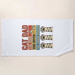 Cat Dad The Snack Dealer Vintage Cat Lover Shirt_1 Beach Towel