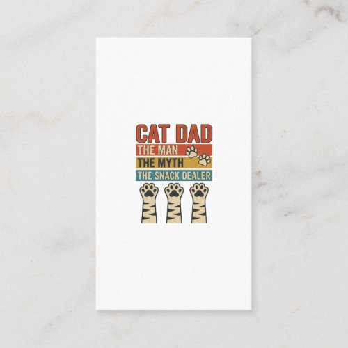 Cat Dad The Snack Dealer Vintage Cat Lover Shirt_1 Business Card