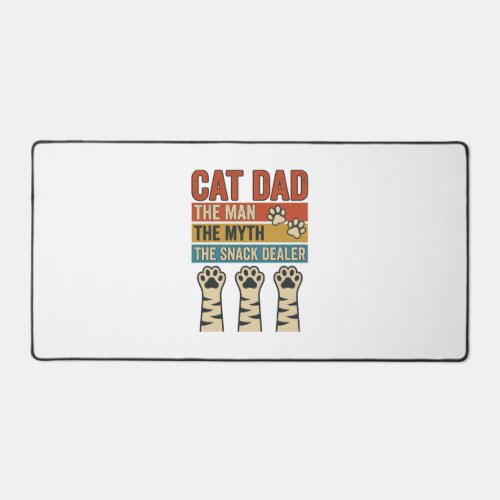 Cat Dad The Snack Dealer Vintage Cat Lover Shirt_1 Desk Mat