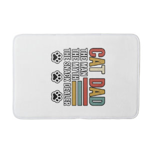 Cat Dad Vintage Funny Snack Dealer Shirt Design_1 Bath Mat