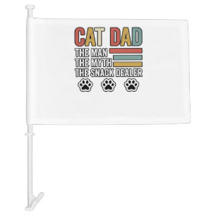 Cat Dad Vintage Funny Snack Dealer Shirt Design_1 Car Flag