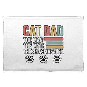 Cat Dad Vintage Funny Snack Dealer Shirt Design_1 Cloth Placemat