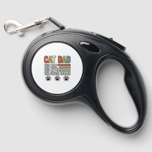 Cat Dad Vintage Funny Snack Dealer Shirt Design_1 Retractable Pet Leash