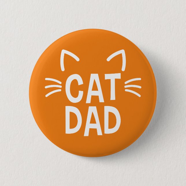 Cat Dad With Ears & Whiskers Button (Front)