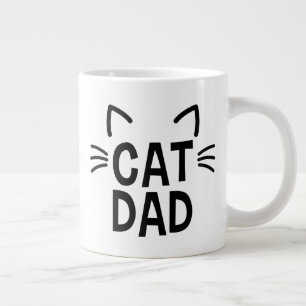 Cat Dad With Ears & Whiskers Giant Coffee Mug