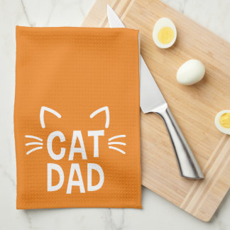 Cat Dad With Ears & Whiskers Kitchen Towel