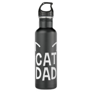 Cat Dad With Ears & Whiskers Stainless Steel Water Bottle