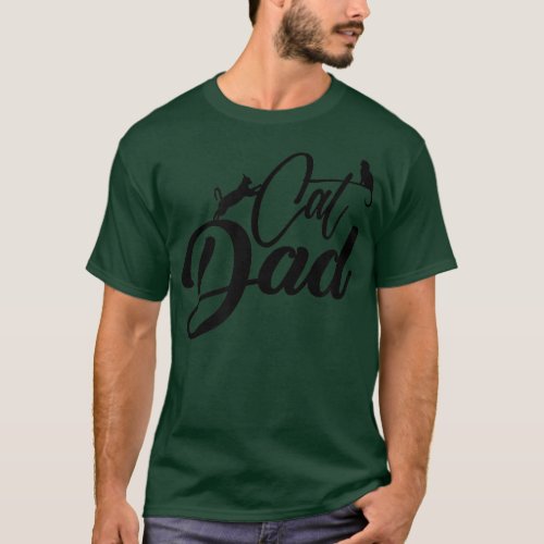 Cat DadCute Cat Loving Kitty Lover Father Novelty  T_Shirt