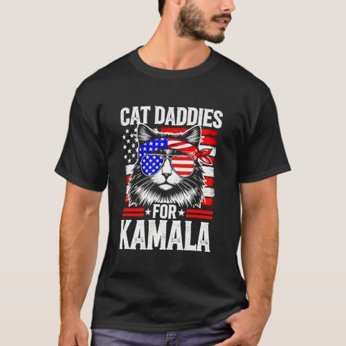 Cat Daddies For Kamala Vintage Usa Patriotic Madam T_Shirt