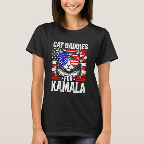 Cat Daddies For Kamala Vintage Usa Patriotic Madam T_Shirt