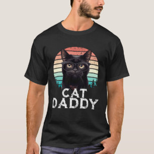 Cat Daddy Black Cat Vintage Eighties Style Cat Ret T-Shirt