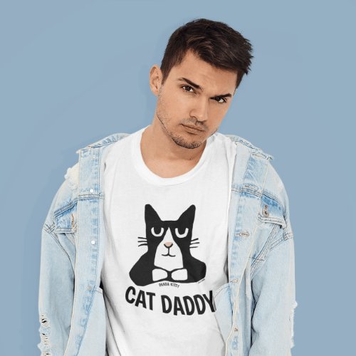 CAT DADDY CAT DAD TUXEDO Panda Kitty T_shirts