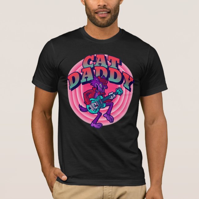 CAT DADDY DAD FUNNY GUITAR MENS T-SHIRTS (Front)