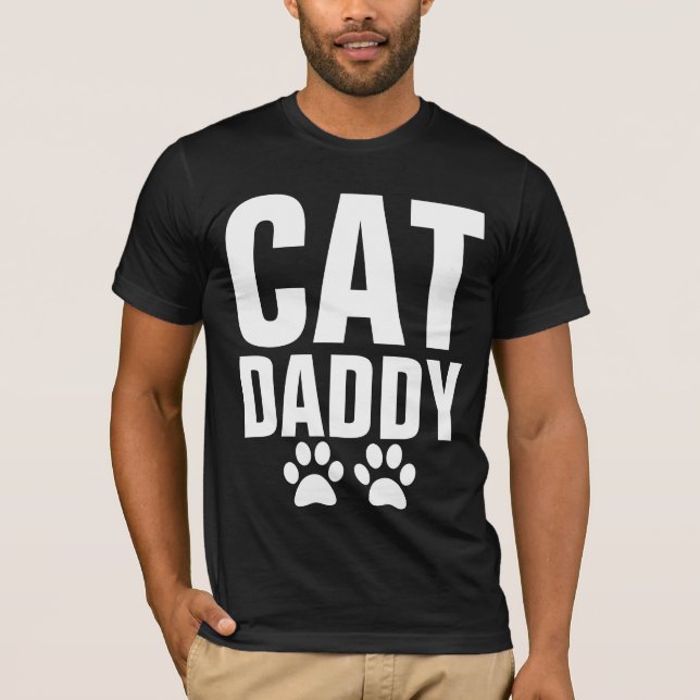 CAT DADDY (DAD) T-shirts in Black (Front)
